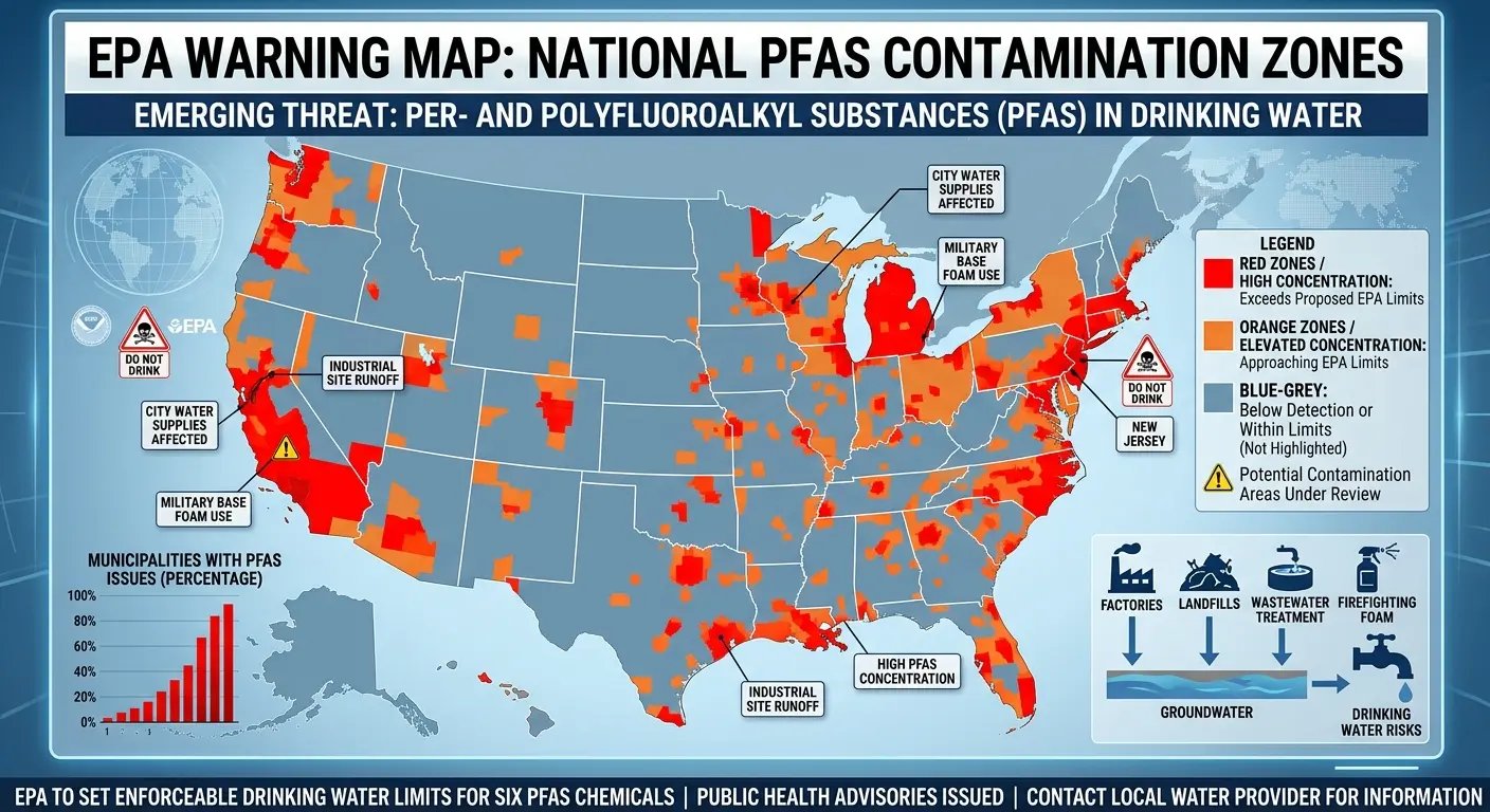 PFAS contamination map across US states